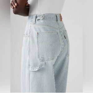 Levi's Light Blue Striped Flare  CINCH BAGGY WOMEN'S JEANS 31 x 31 NEW with tags